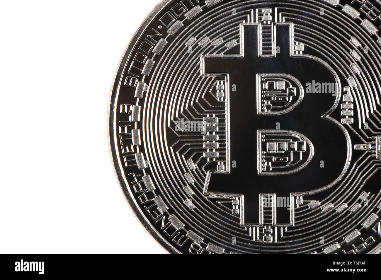 Silver bitcoin isolated on white background. High resolution photo ...