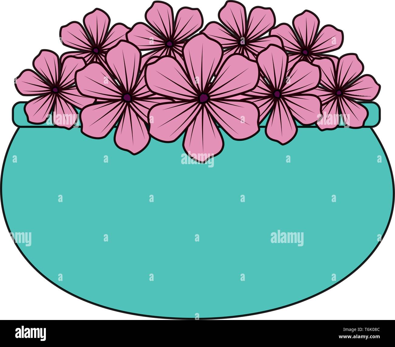 floral decoration in ceramic pot Stock Vector Image & Art - Alamy