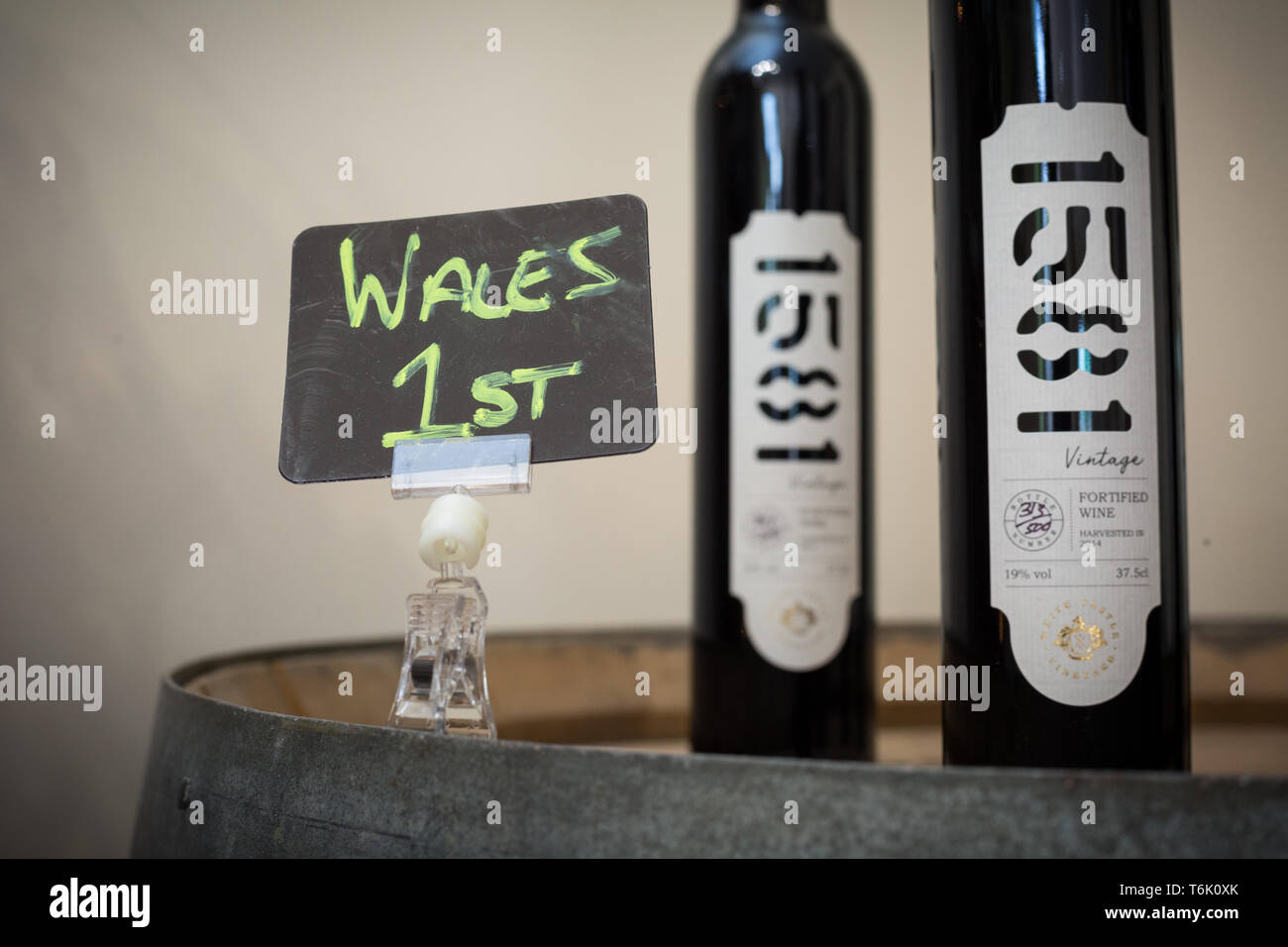 Welsh bottle of Fortified wine. White Castle Vineyard, Llanvetherine