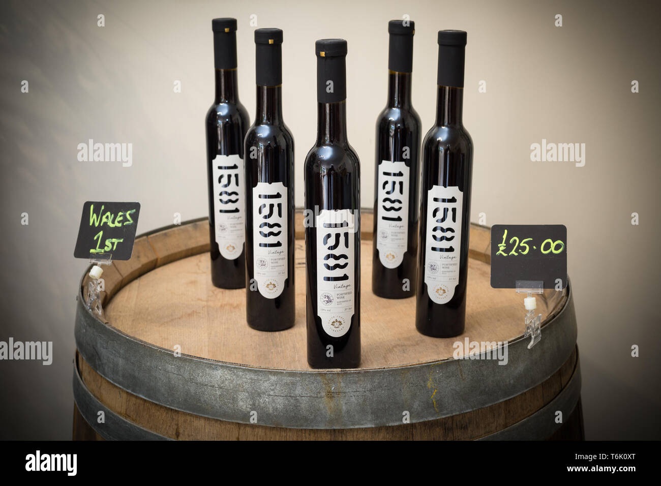 Welsh bottle of Fortified wine. White Castle Vineyard, Llanvetherine