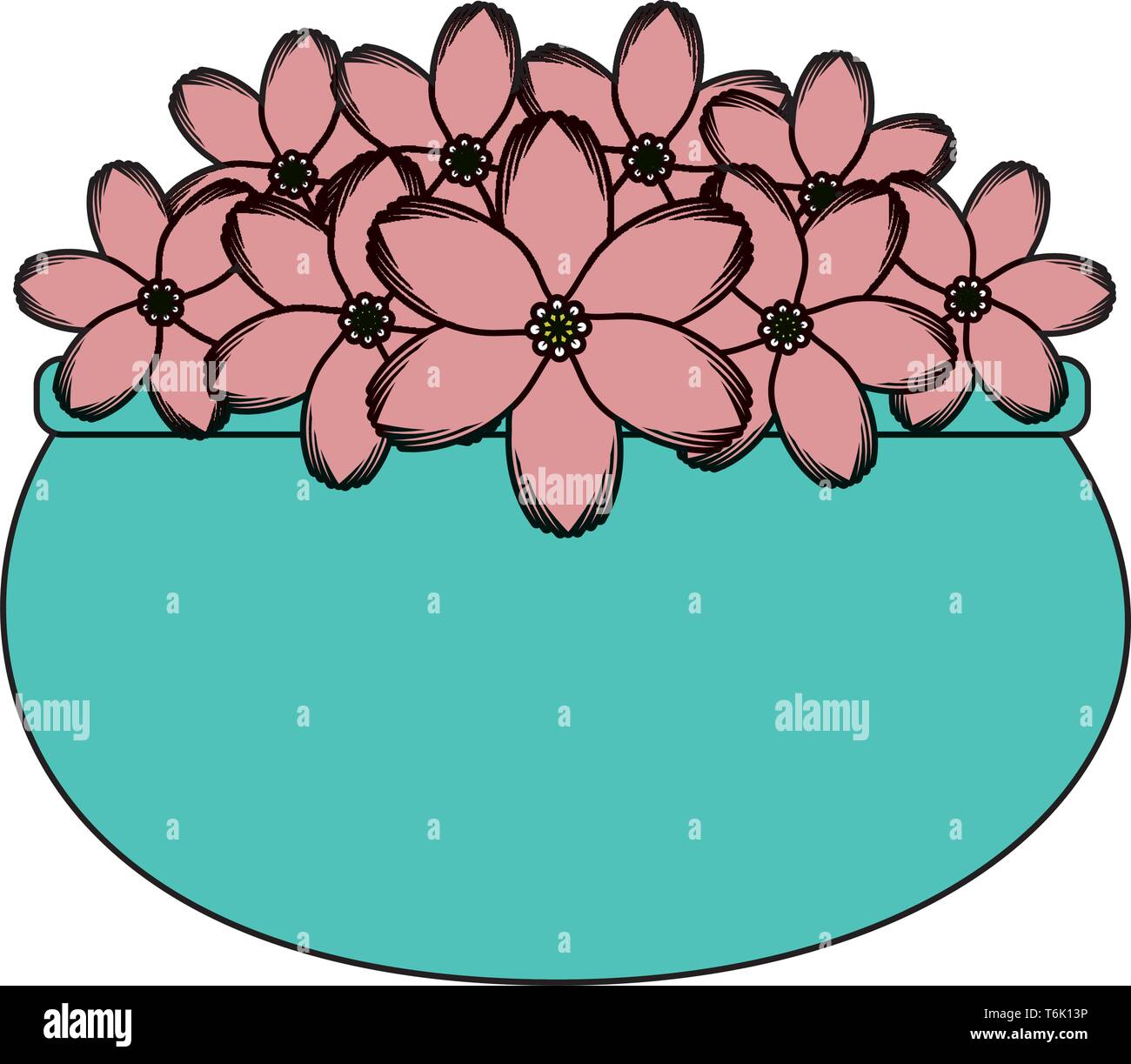 floral decoration in ceramic pot Stock Vector Image & Art - Alamy