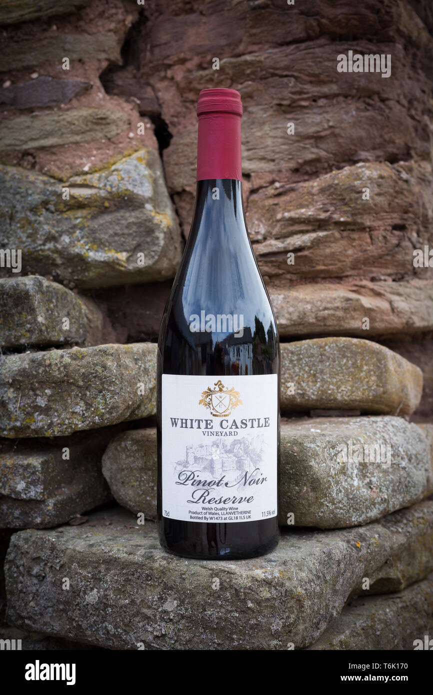 Welsh bottle of wine. White Castle Vineyard, Llanvetherine Abergavenny