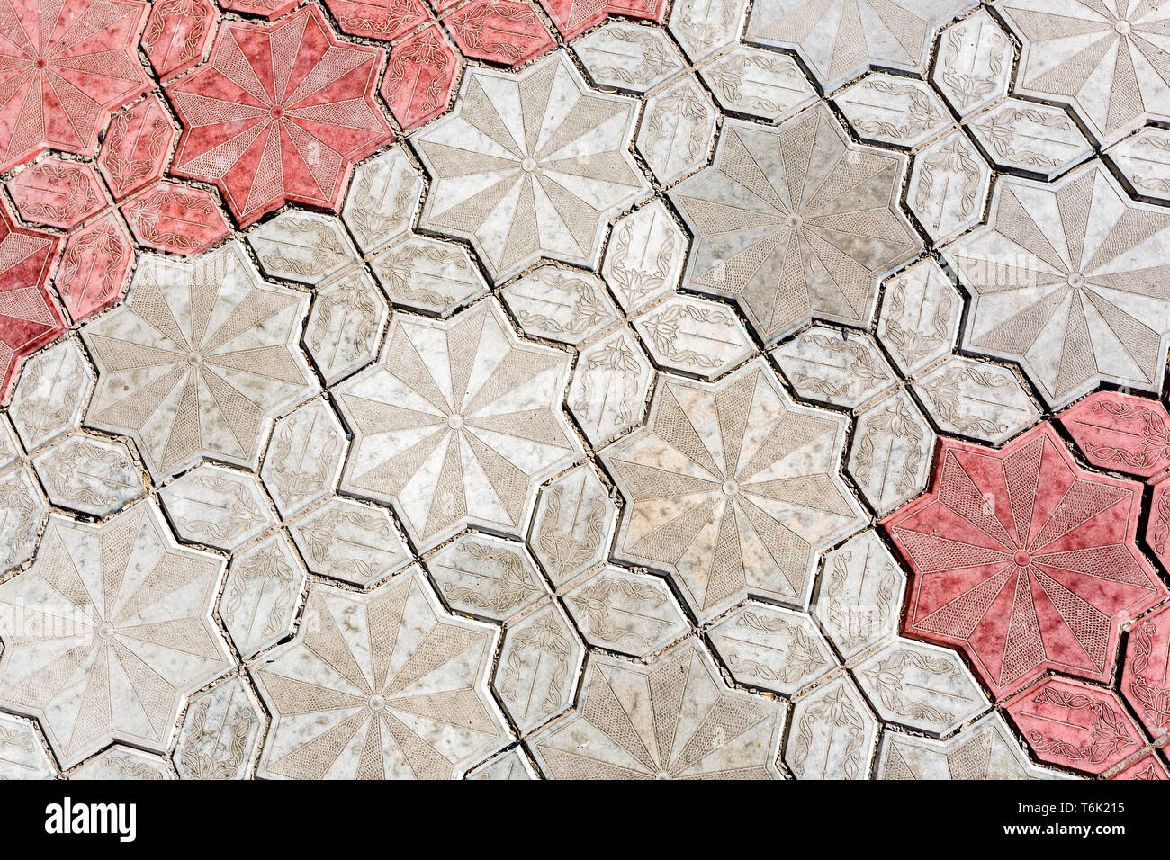 Abstract background of old stone pavement with pattern, close up image Stock Photo