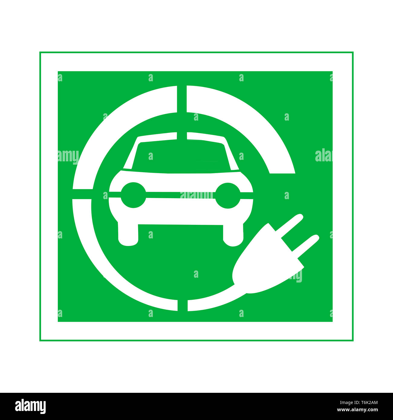 Electric Vehicle Charging Sign - Illustration Stock Photo