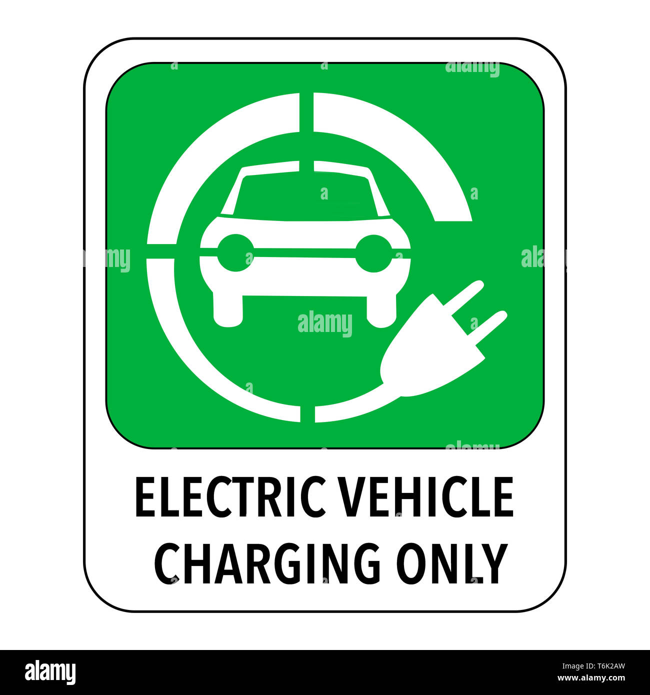 Electric Vehicle Charging Sign - Illustration Stock Photo