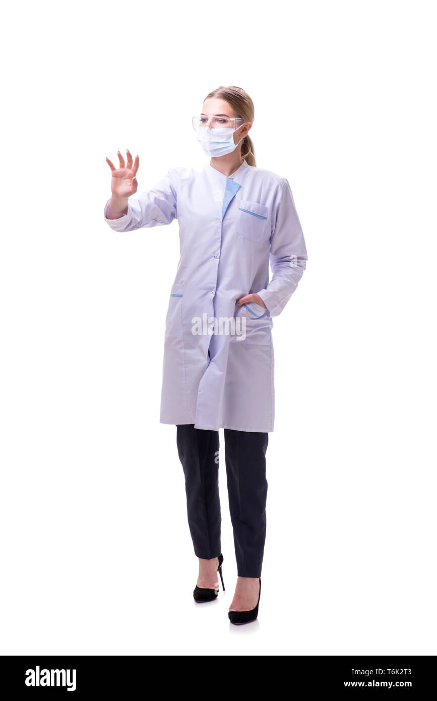 Young woman doctor isolated on white background Stock Photo - Alamy