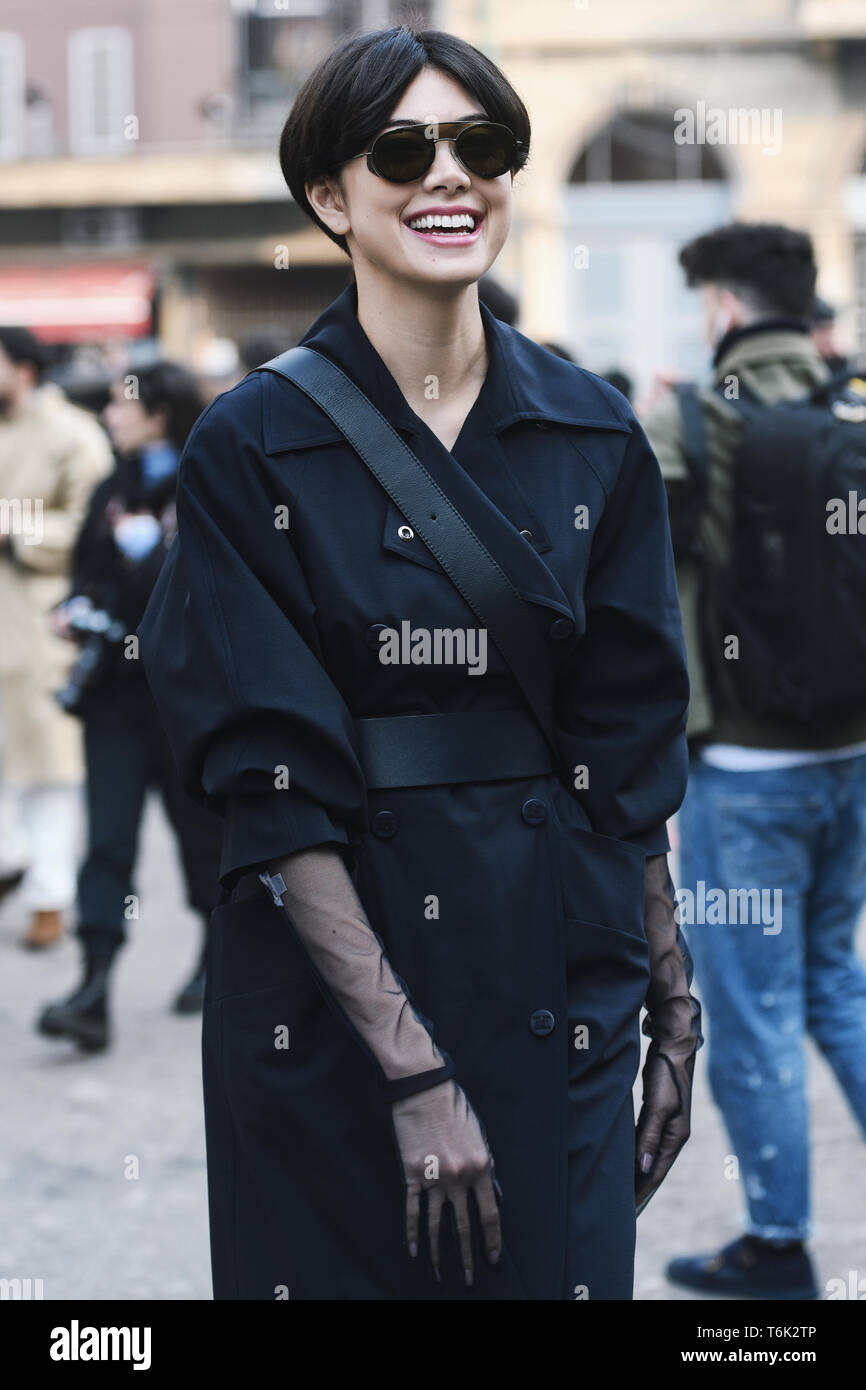 Milan, Italy - February 21, 2019: Street style – Outfit before a ...