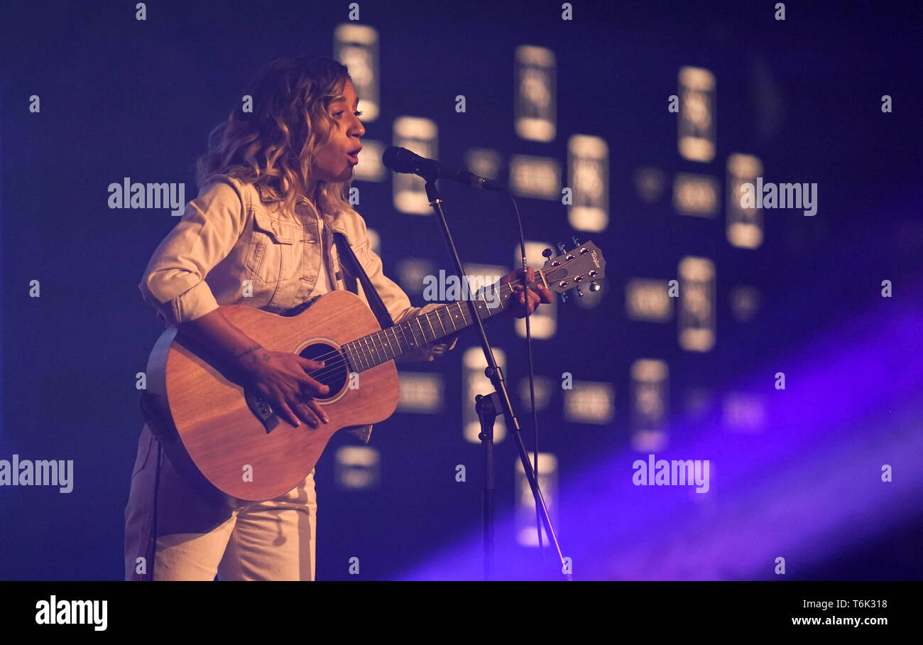 Chelcee Grimes performs during the 2019 PFA Awards at the Grosvenor