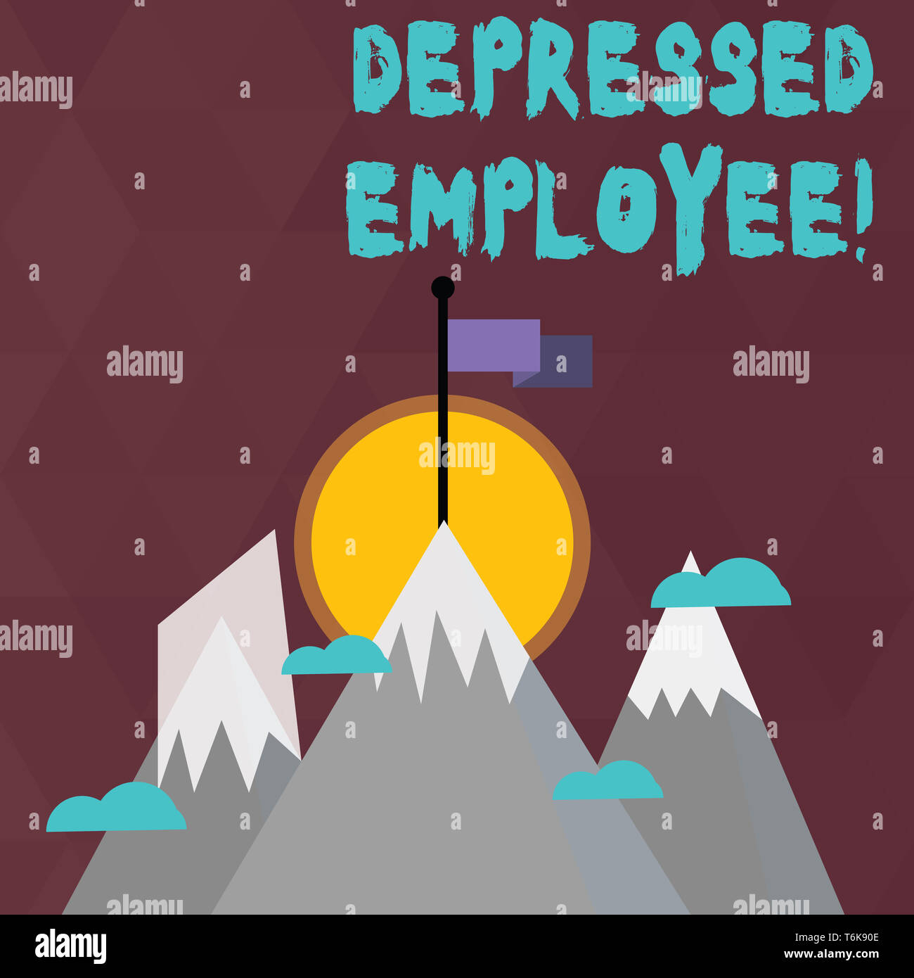 Conceptual Hand Writing Showing Depressed Employee Concept Meaning Worker In A State Of General Unhappiness Or Despondency Three High Mountains With Stock Photo Alamy
