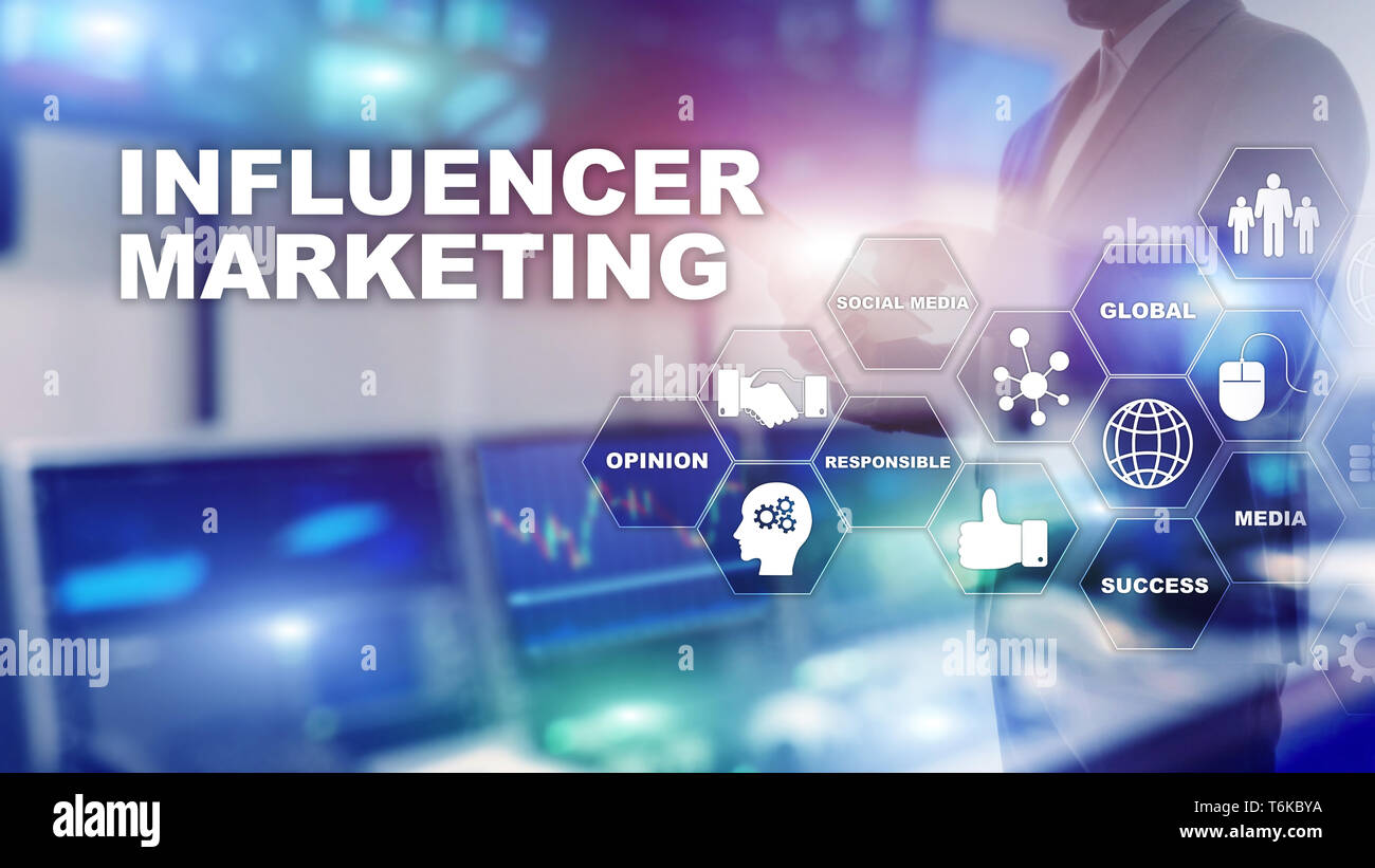 Influencer Back Ground Creating Influencer marketing concept in business. Technology, Internet and ...