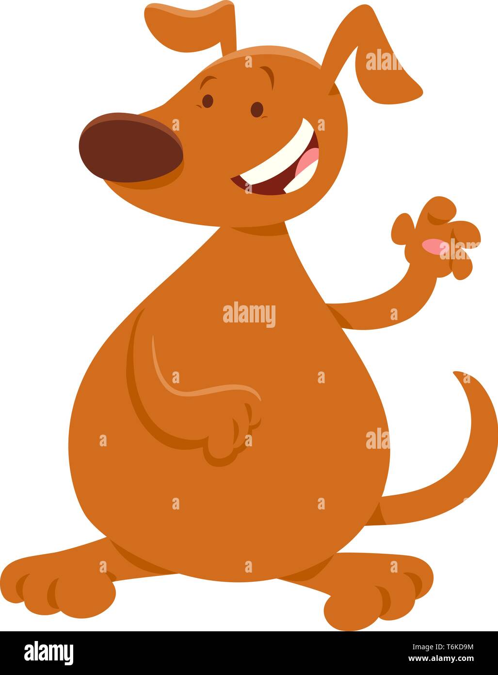 Cartoon Illustration of Happy Brown Dog or Puppy Animal Character Stock ...