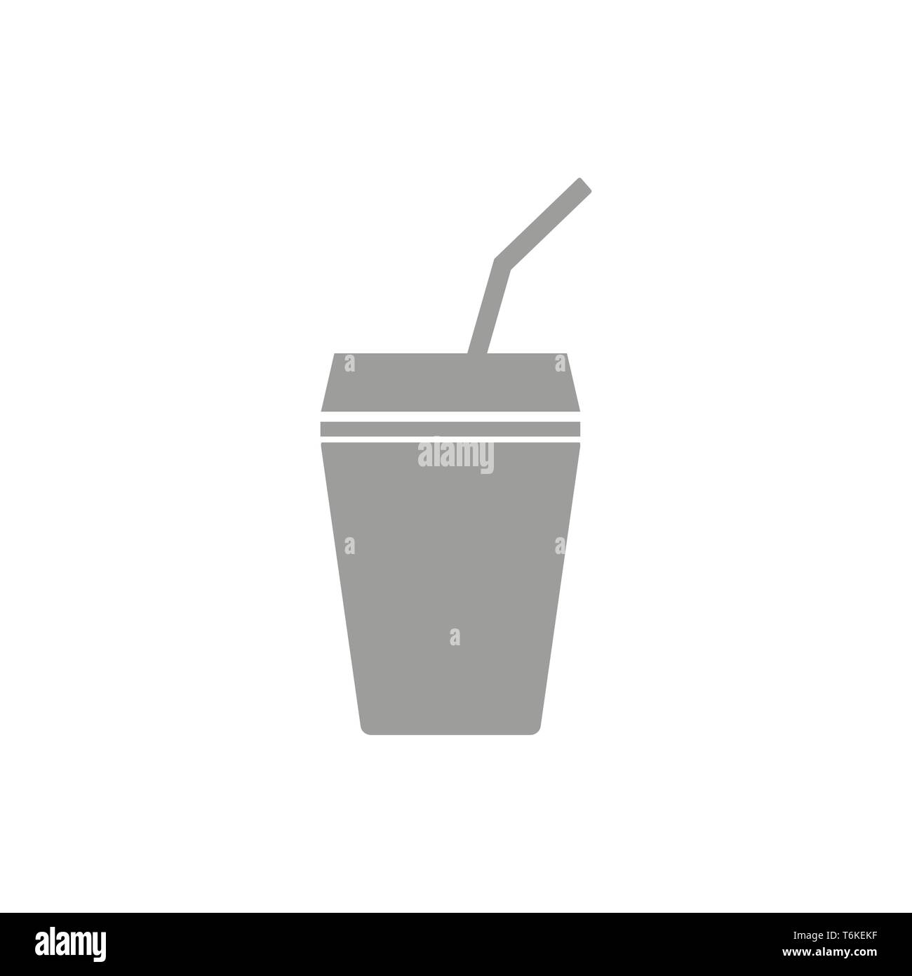 Disposable paper coffee cup linear icon isolated on white background ...