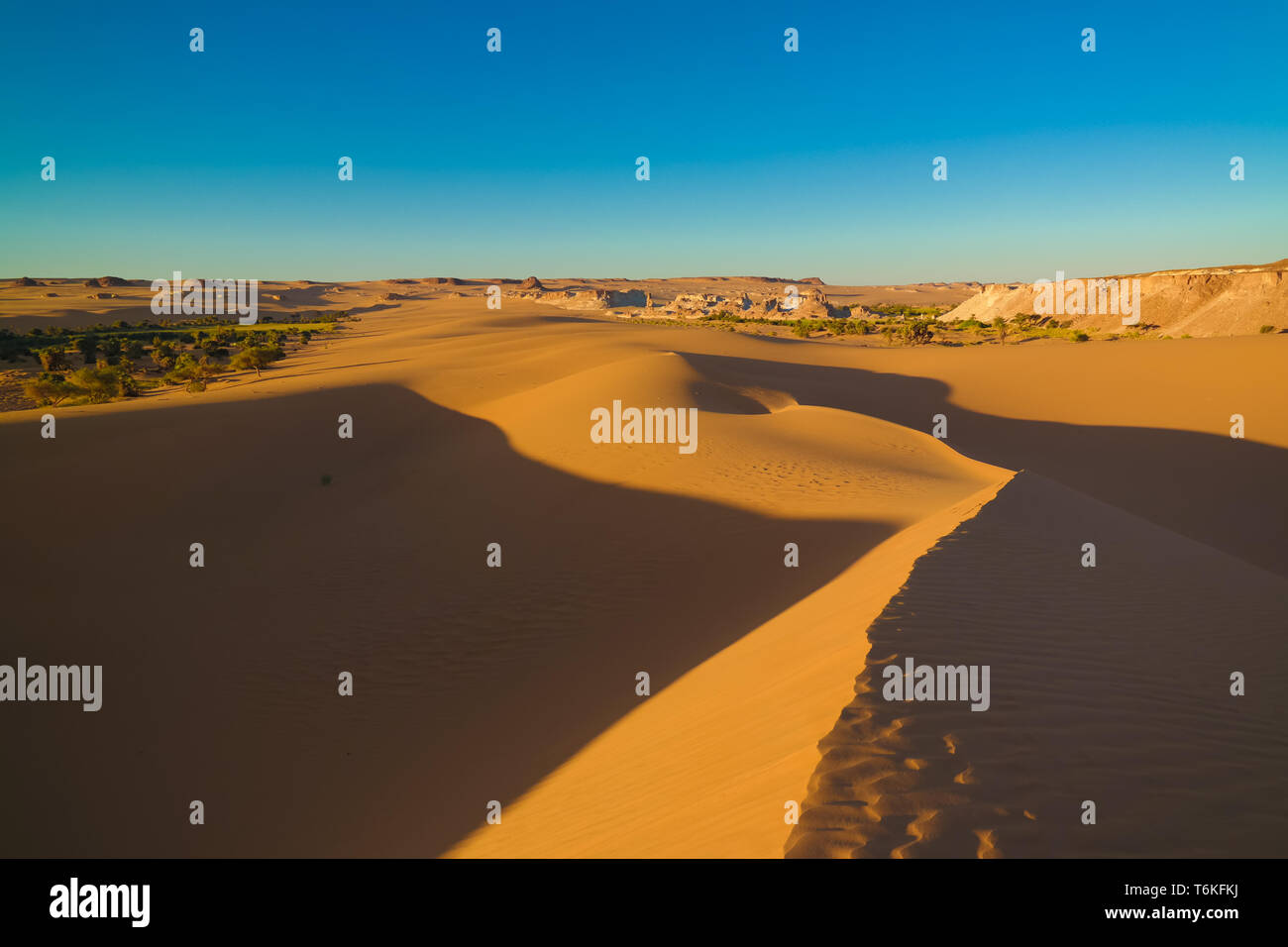 Panoramic view to Daleyala and Boukkou lake group of Ounianga Serir ...