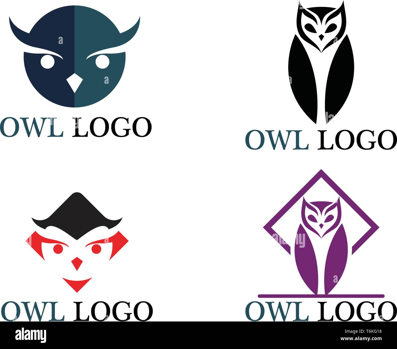 Owl head bird logo vector template Stock Vector Image & Art - Alamy
