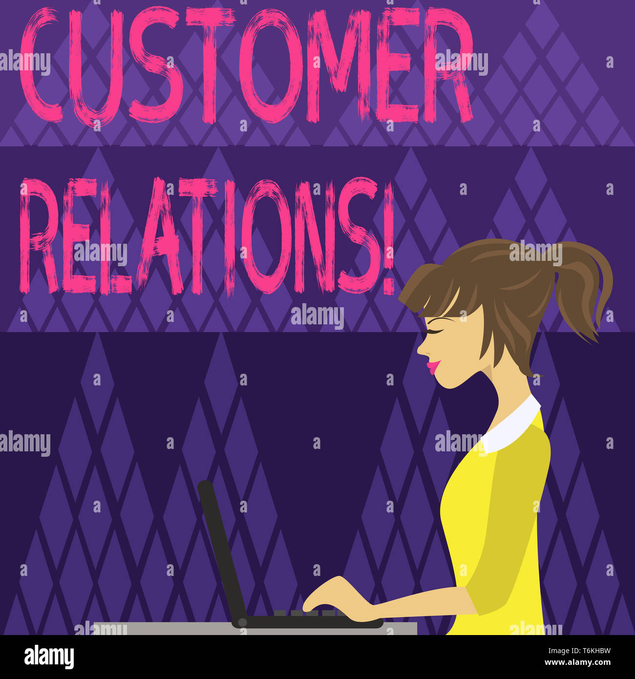 Writing note showing Customer Relations. Business concept for approach ...