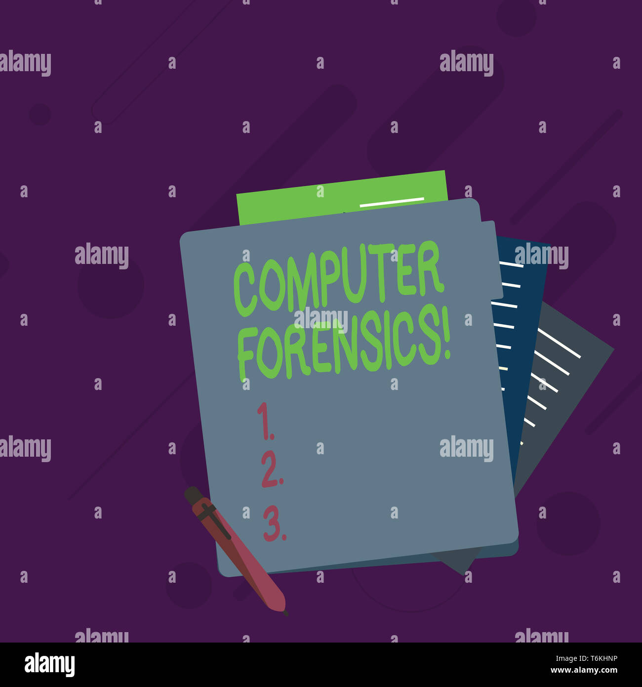 Conceptual hand writing showing Computer Forensics. Concept meaning the