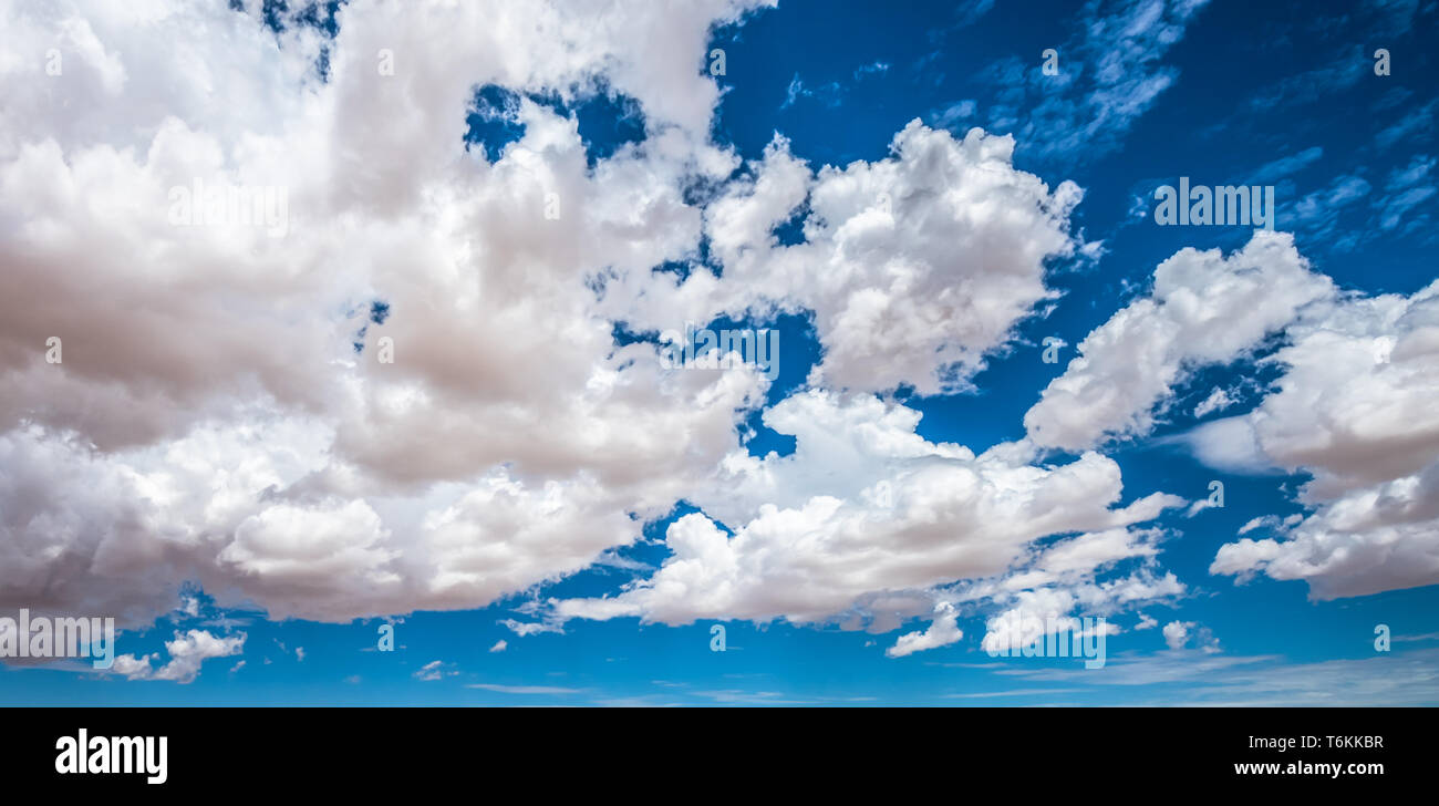 blue cloudy sky panorama Stock Photo
