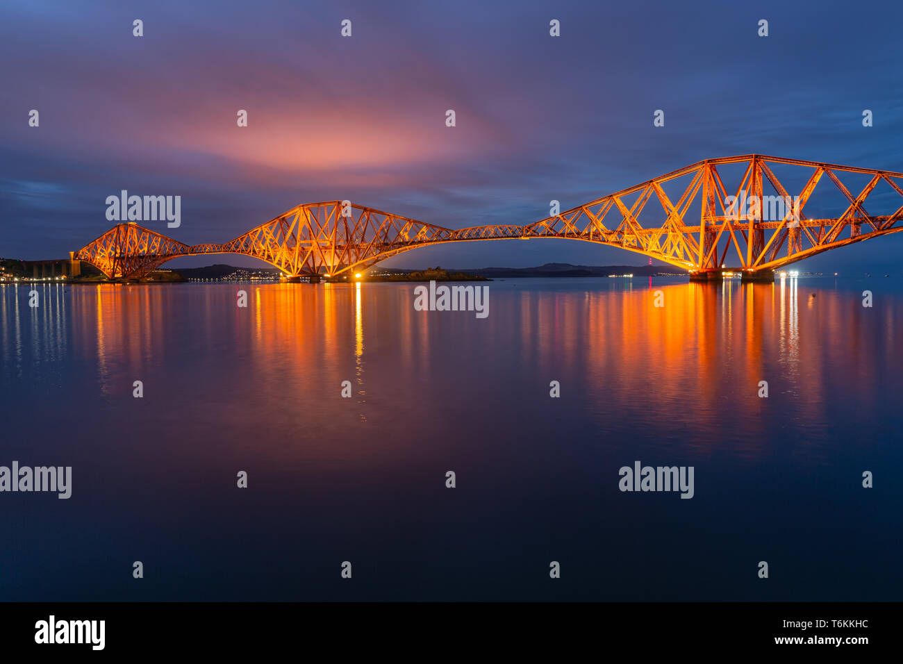 Forth Bridge over Firth of Forth near Queensferry in Scotland Stock Photo
