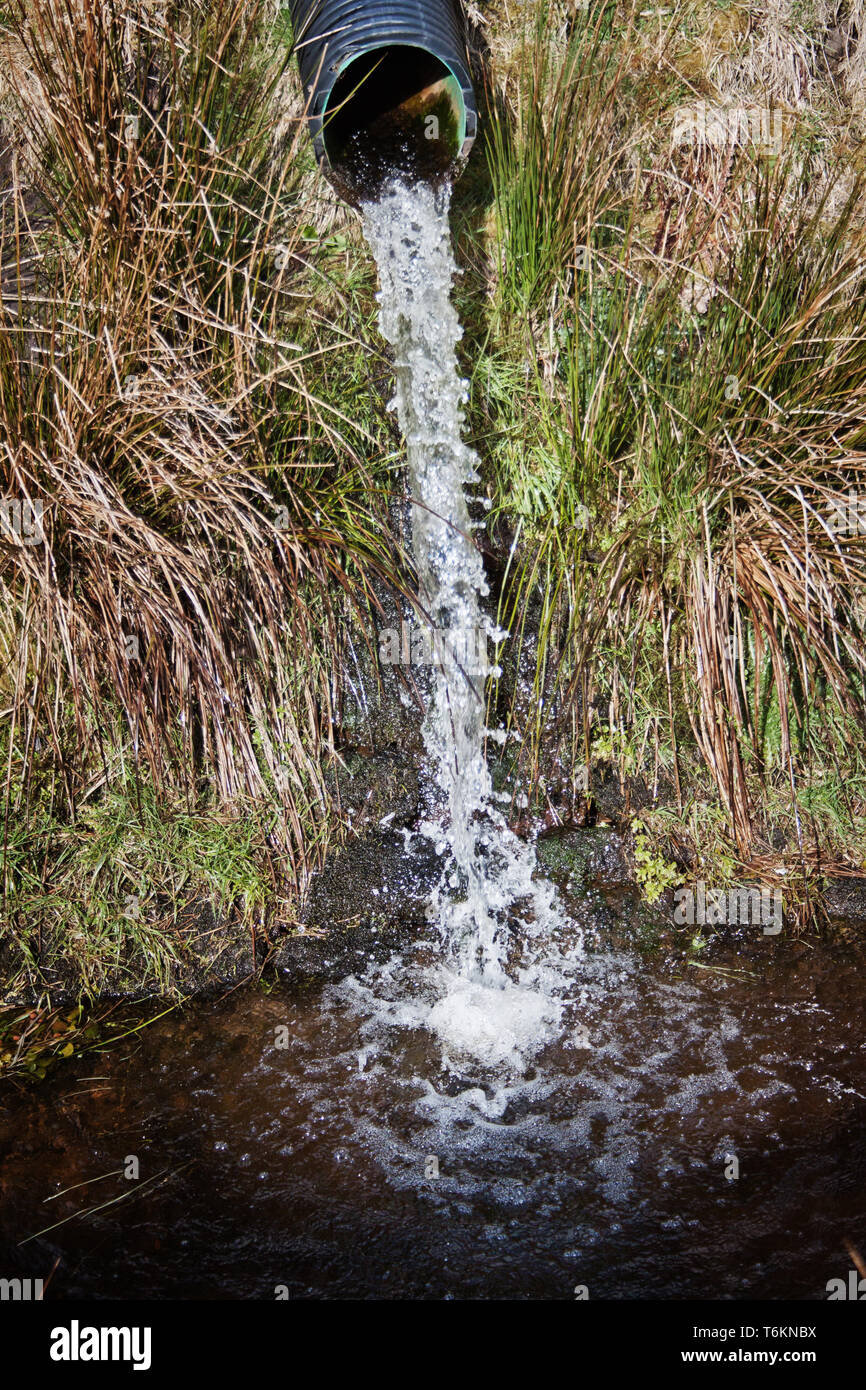 Flowing water, captured at a fast shutter speed, giving the appearance of crystals, droplets, or ice Stock Photo