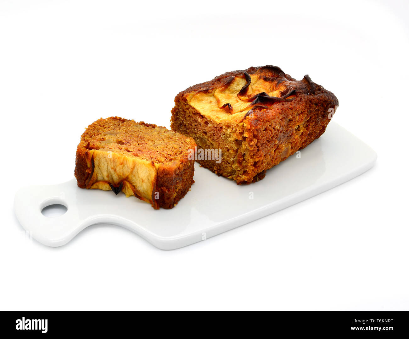 Apple pie with honey on a white background. Stock Photo