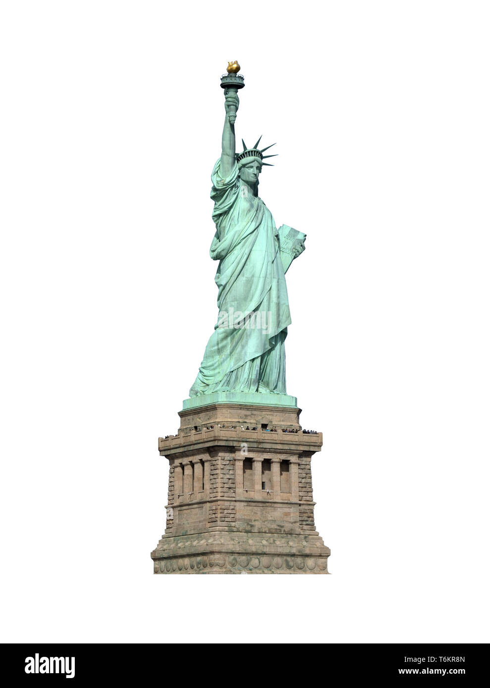 Statue of Liberty with pedestal isolated on white Stock Photo Alamy