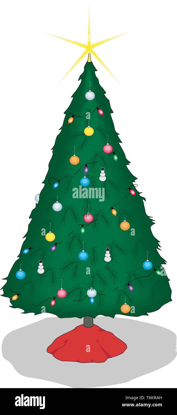 Christmas tree illustration Stock Vector Images - Alamy