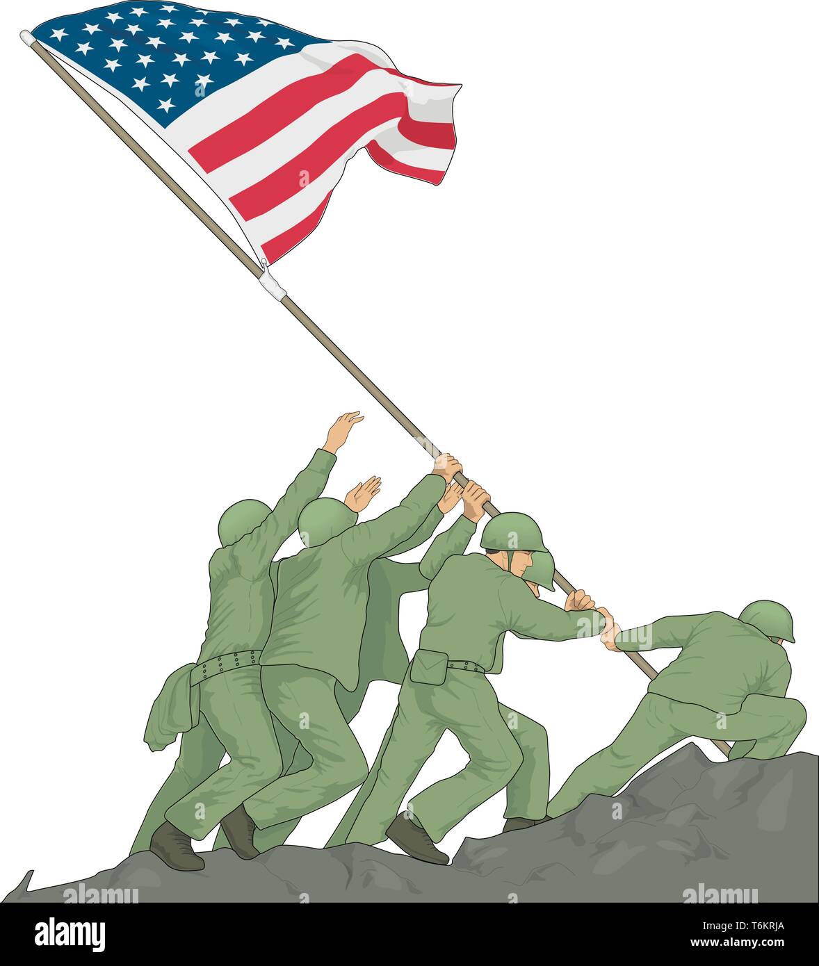 marines-flag-iwo-stock-vector-images-alamy