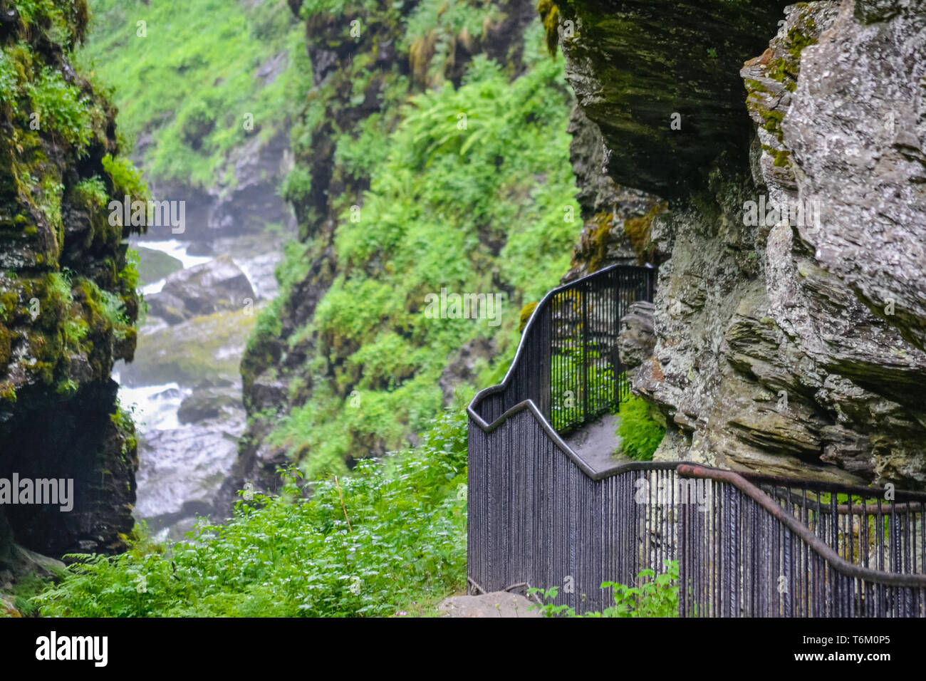 Bordalsgjelet gorge, Norway, Scandinavia, Tourism, this place is situated near from Voss town. Stock Photo