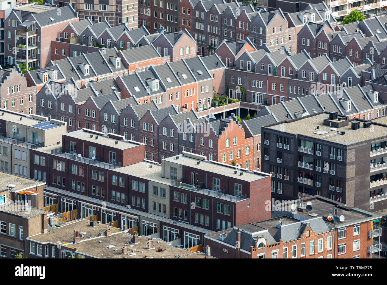 Aerial cityscape residential area of The Hague, The Netherlands Stock