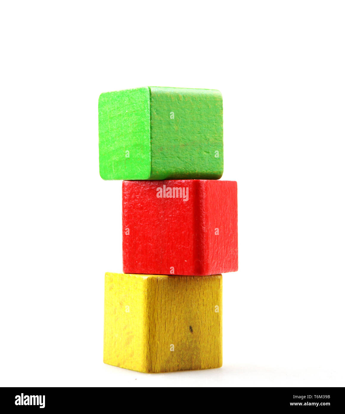 Wooden blocks isolated on white background Stock Photo - Alamy