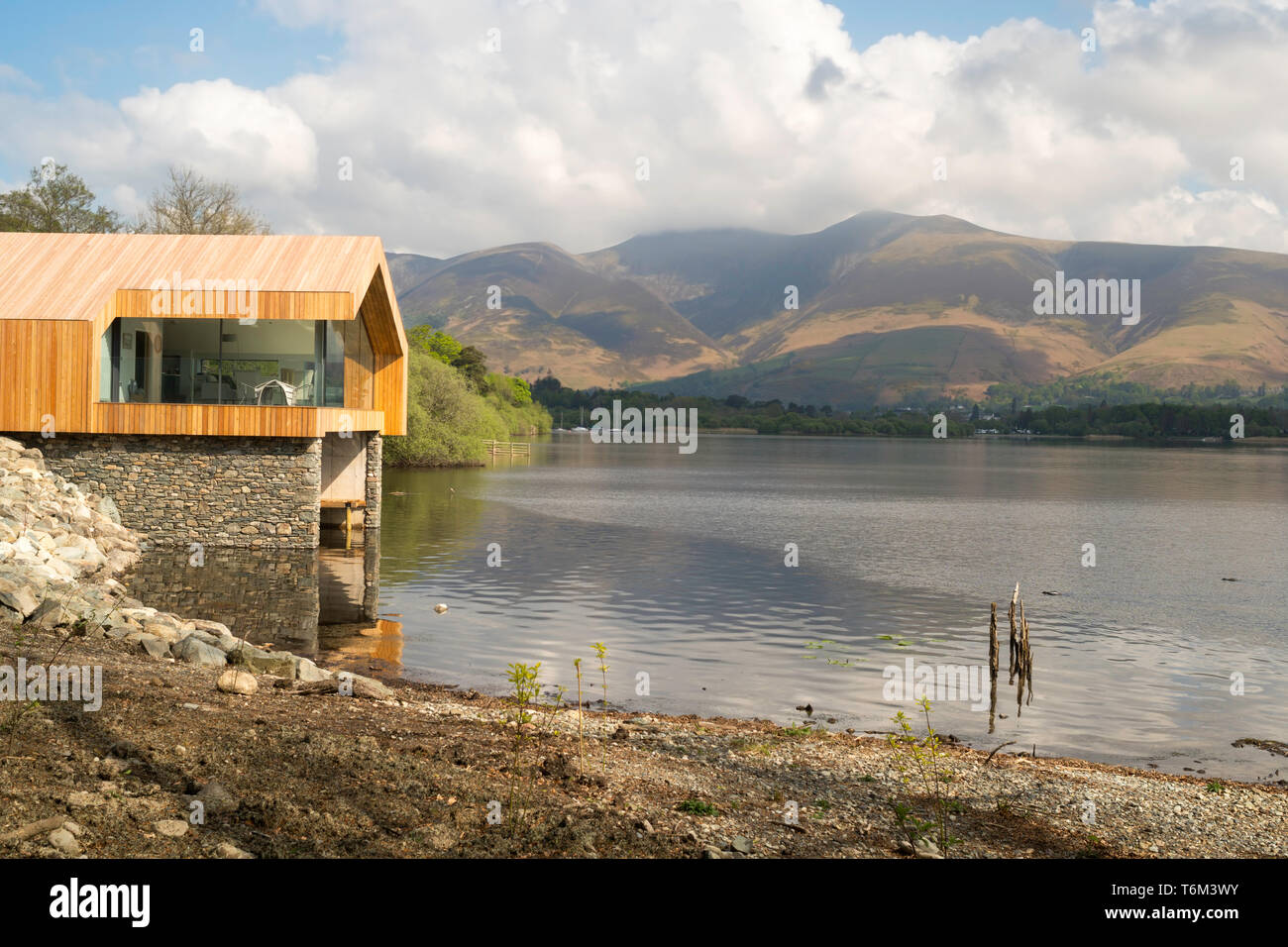 Lingholm Estate boathouse on Derwent Water near Portinscale, Cumbria