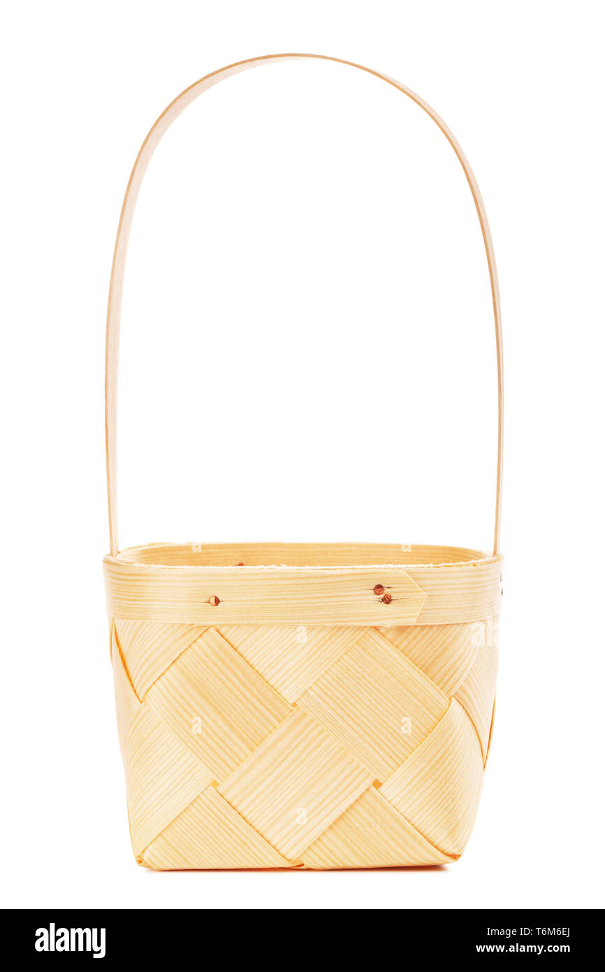 Little Elm Wooden Basket Stock Photo