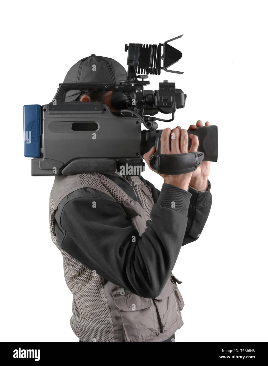 Professional TV Videographer Stock Photo