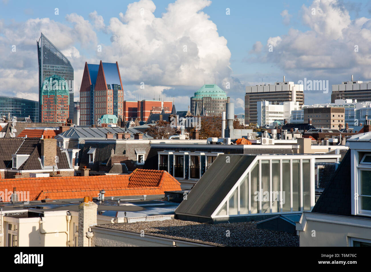 Skyline of The Hague, Dutch governmental city Stock Photo