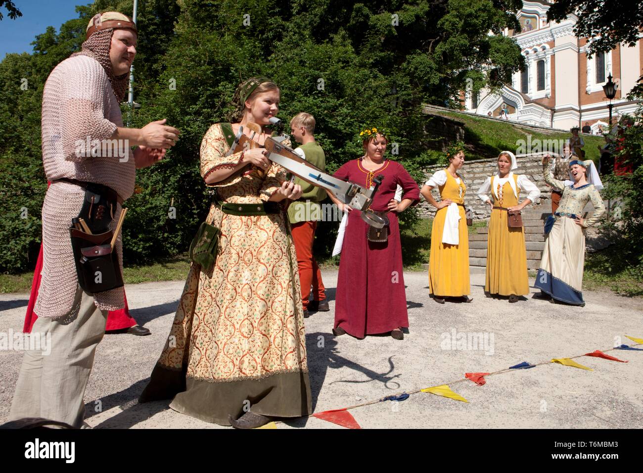 Archery competition, Olde Hansa Medieval Festival in Tallinn Stock