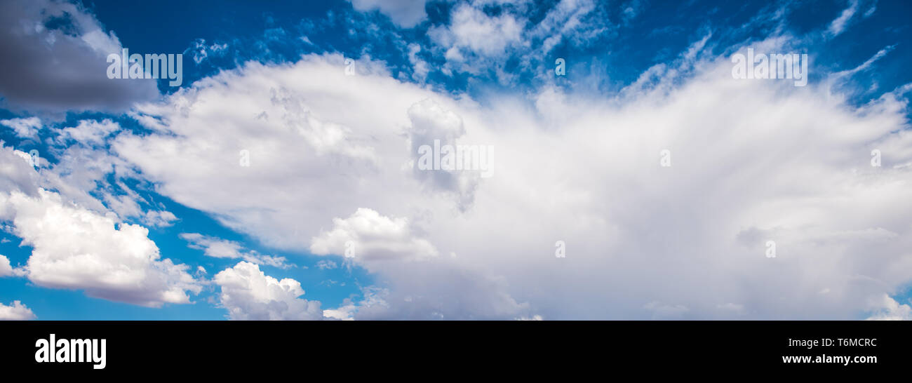 blue cloudy sky panorama Stock Photo