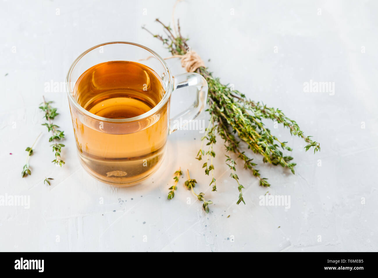 Thyme herbal tea Stock Photo Alamy