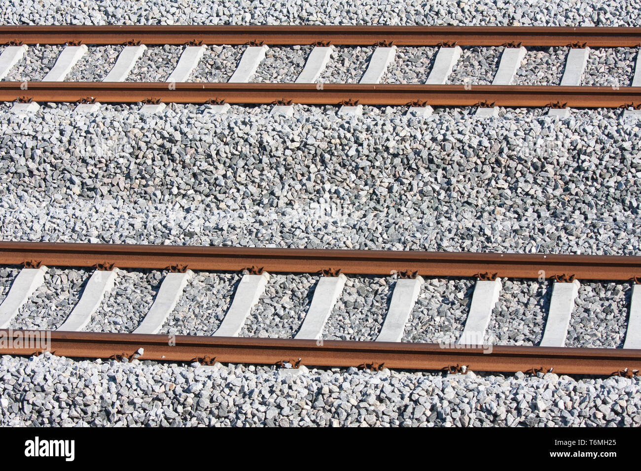 Tracks of a new railway in the netherlands Stock Photo