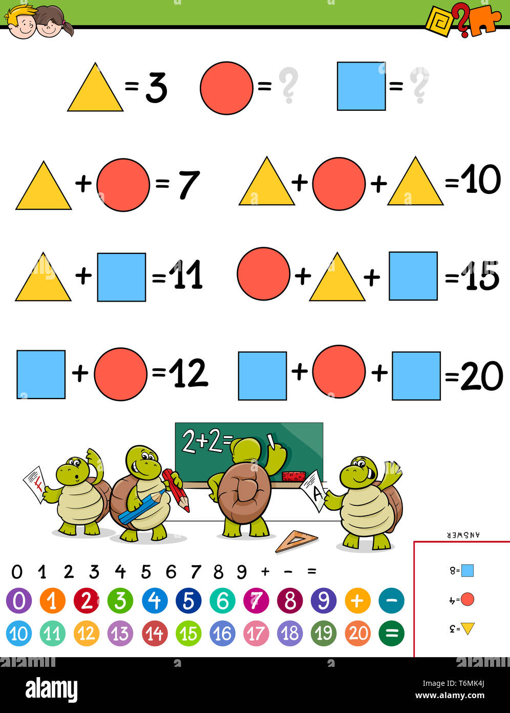 maths calculation educational game for kids Stock Photo Alamy