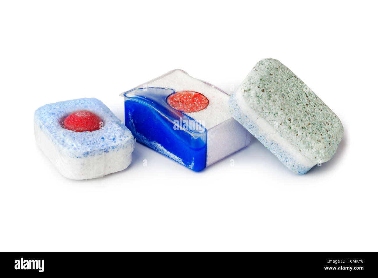 Variations of dishwasher tablets Stock Photo