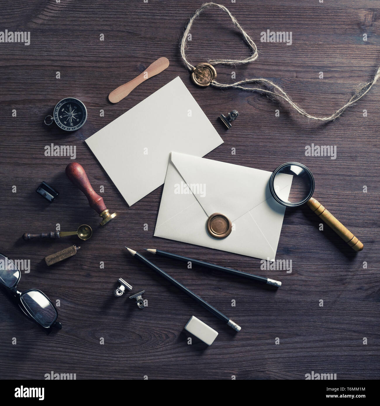 Vintage stationery set Stock Photo Alamy