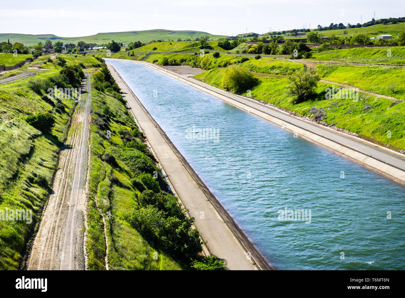 The Thermalito Power Canal in Oroville, Butte County, North California Stock Photo