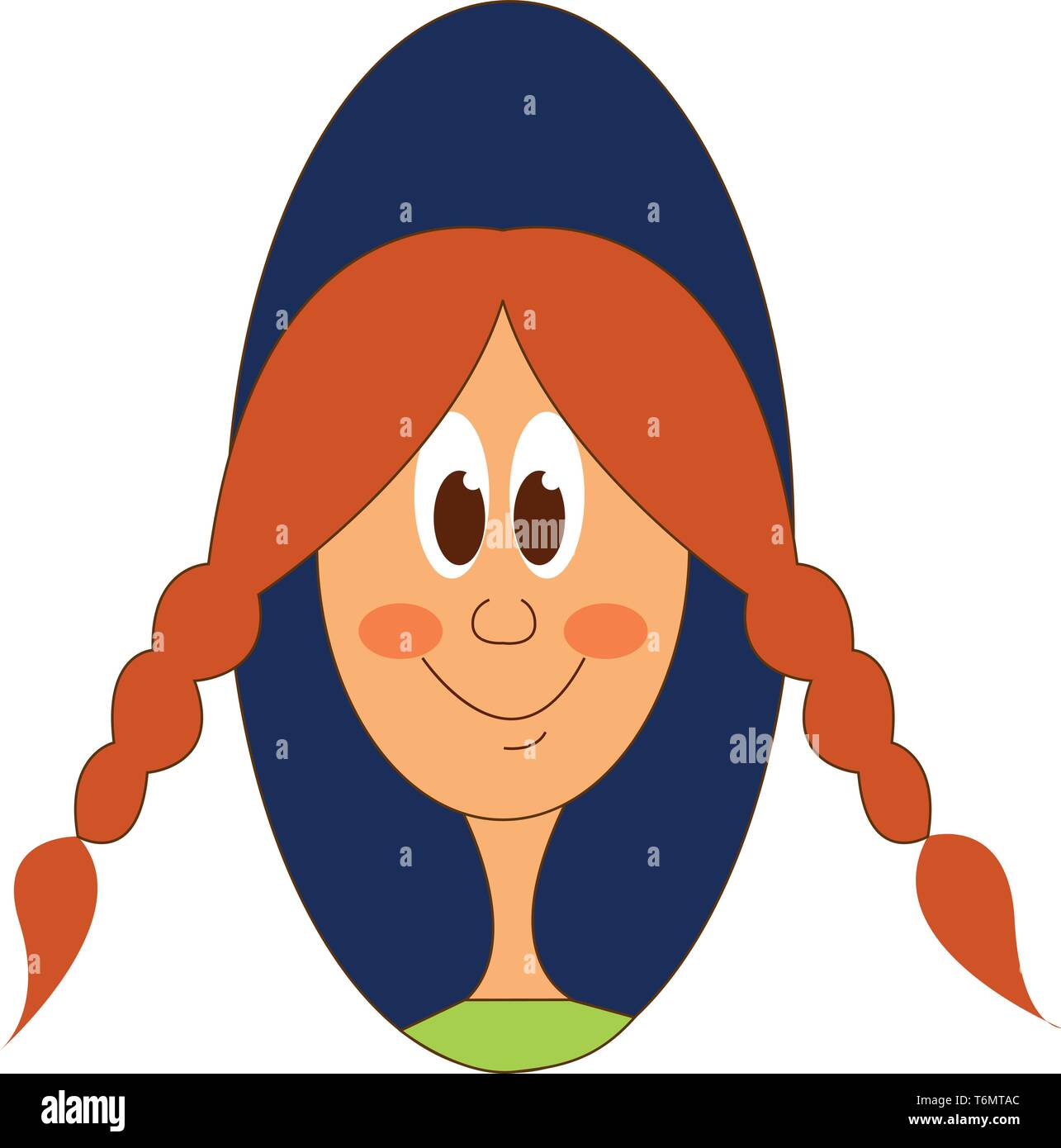 Girl with pigtails Stock Vector Image & Art - Alamy