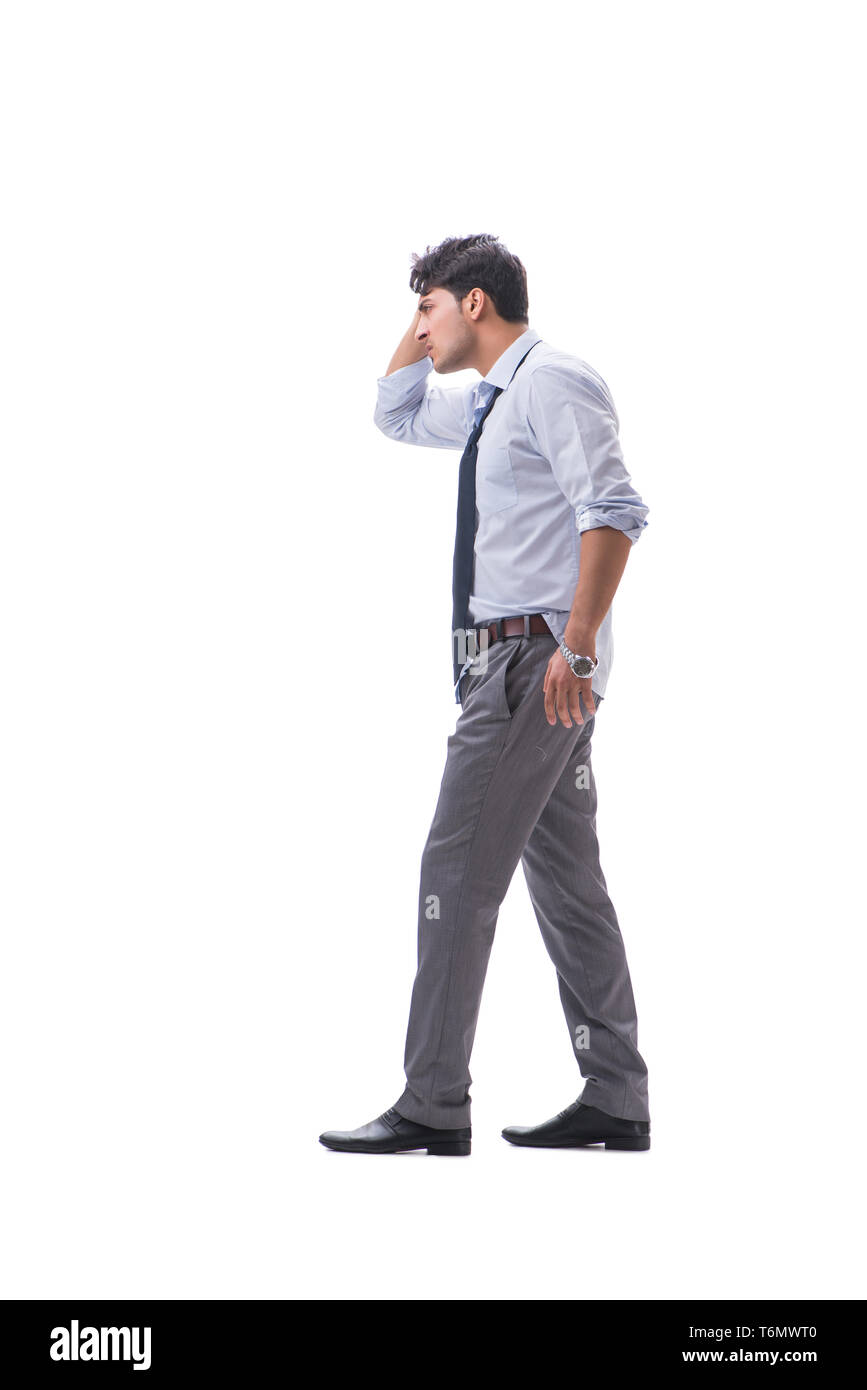 Businessman isolated on white background Stock Photo - Alamy