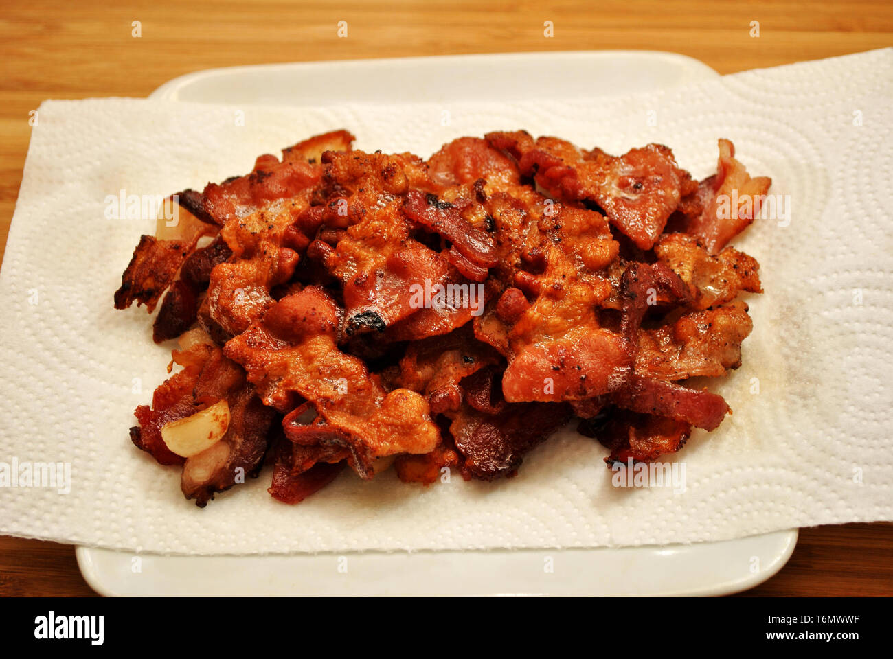 Crispy Fried Bacon Strips Stock Photo Alamy