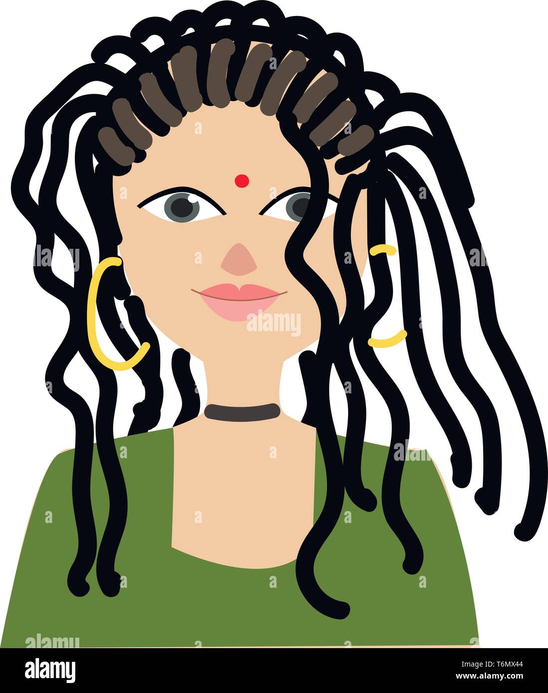 Girl With Dreads Vector Illustration Stock Vector Art
