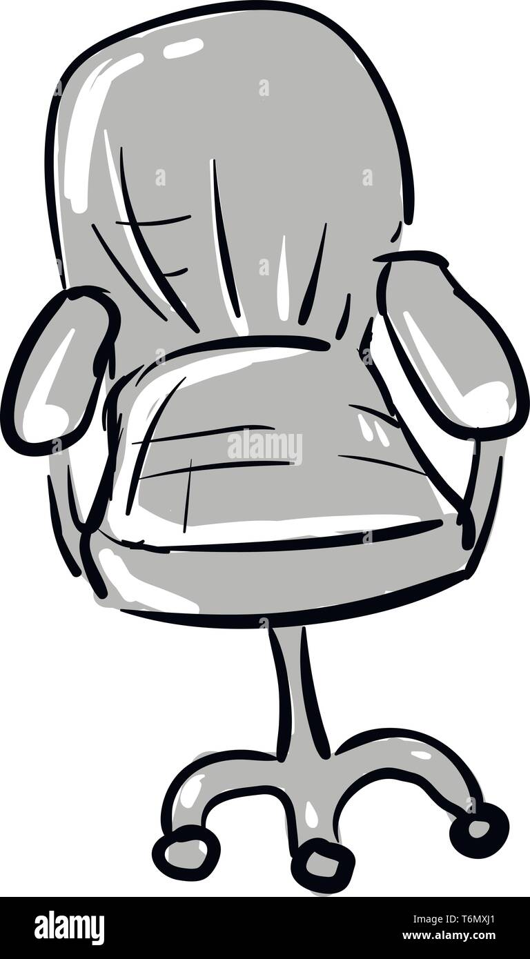 Gray chair for computer vector illustration Stock Vector