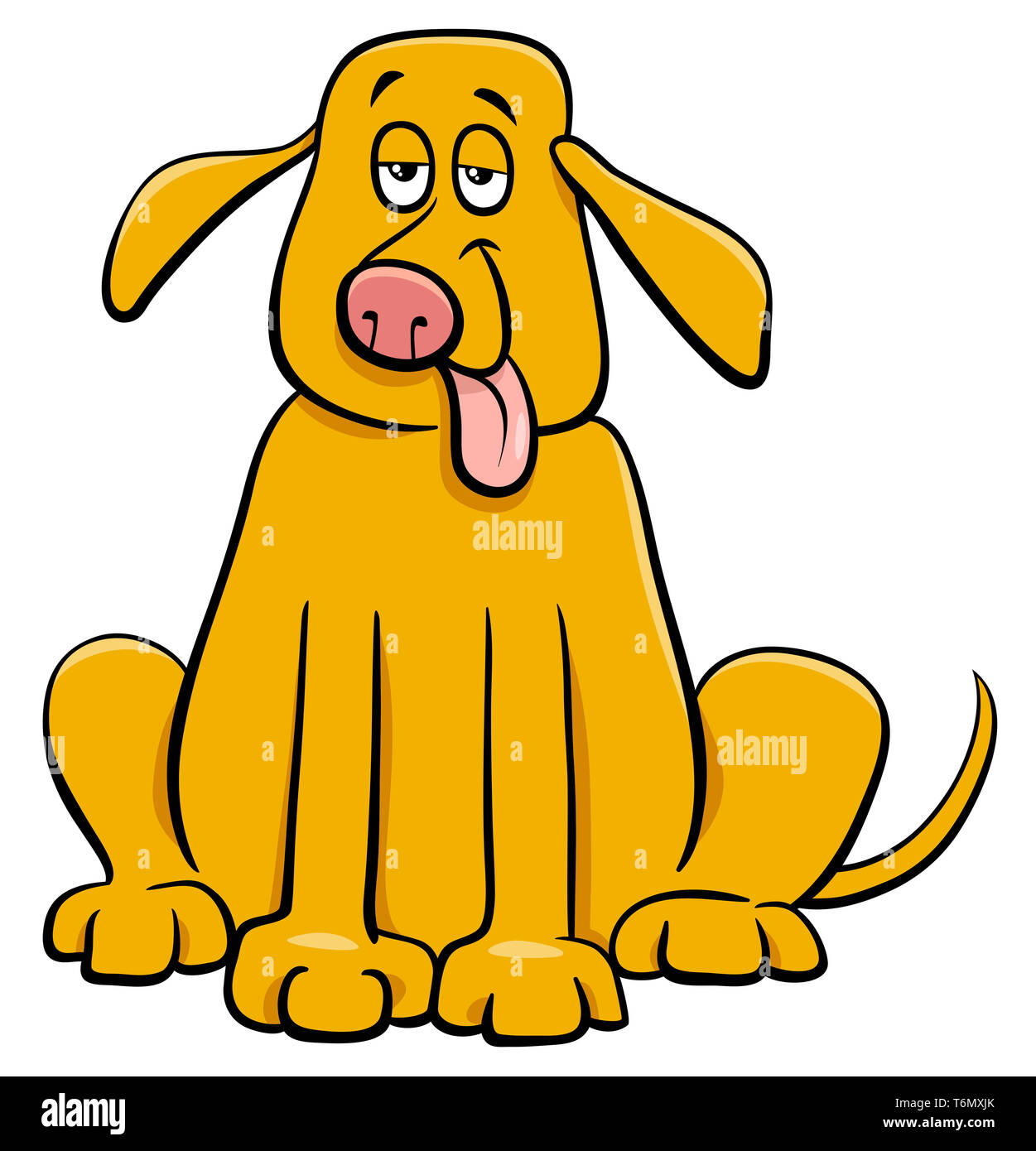 funny yellow dog pet cartoon character Stock Photo - Alamy