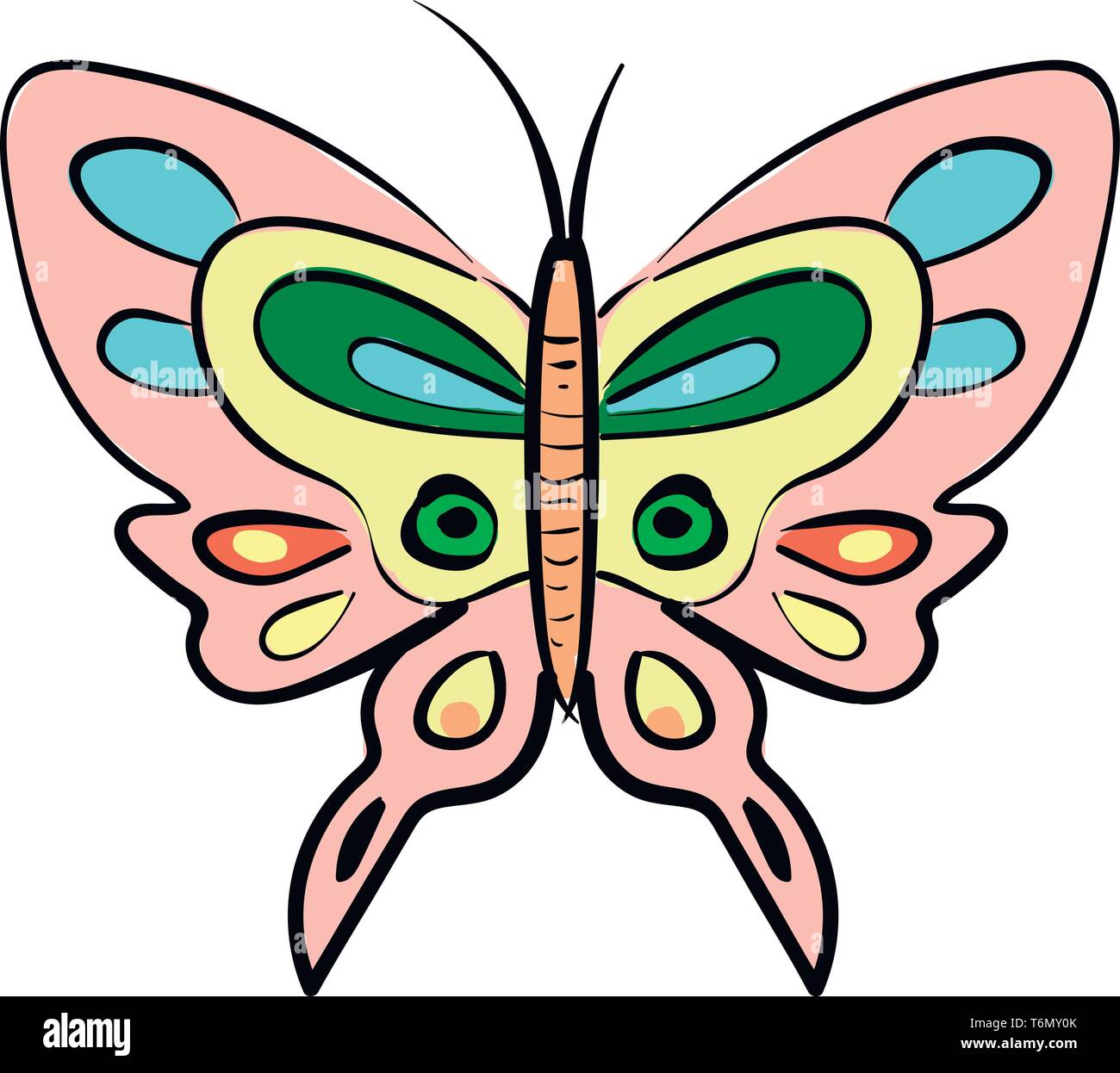 Different color buterfly illustration vector on white background Stock Vector
