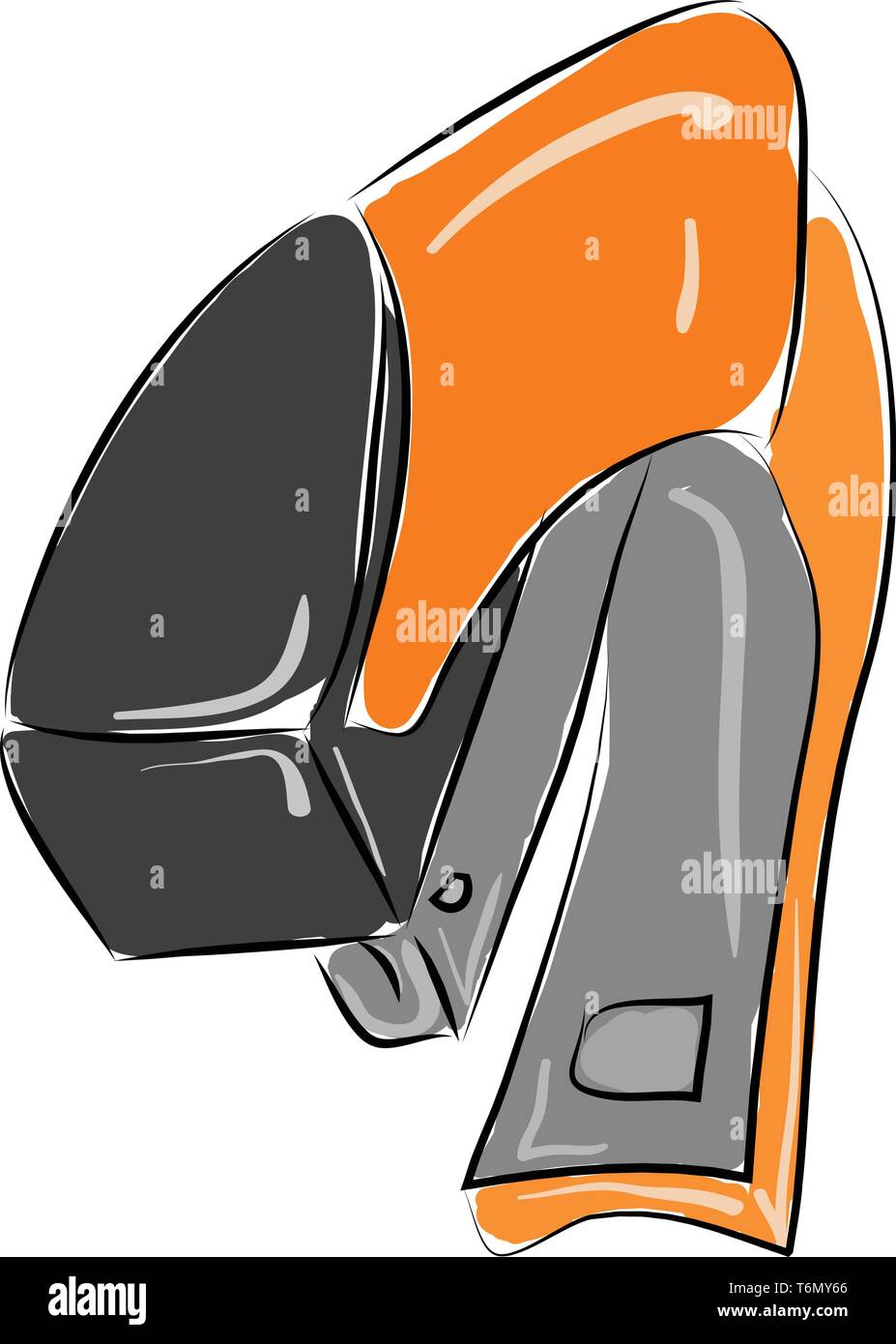 Orange stapler illustration vector on white background Stock Vector